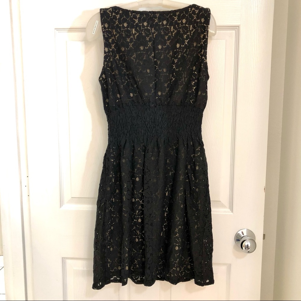 Lace Dress Fully Lined Black/Beige Size L Junior NWOT - Picture 2 of 10